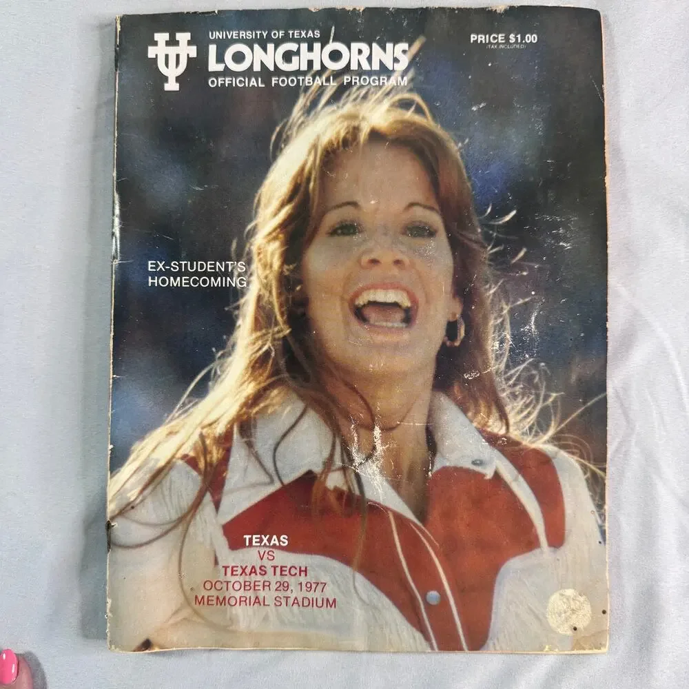 1977 Texas Longhorns vs Texas Tech Official Football Program SWC Schedule